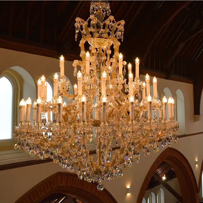 Belysning Stor Luksus Maria Theresa Krystal Lysekrone Villa dekoration Lysekrone Lys Belysning (Guld Lampehus Bredde 160cm...