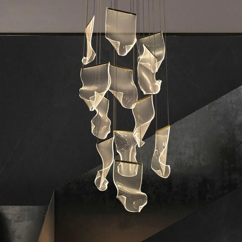 Duplex Roterende Trappe LED Lysekrone Belysning Postmoderne Kreativ Pendel Spisestue Living ATY Home Decor