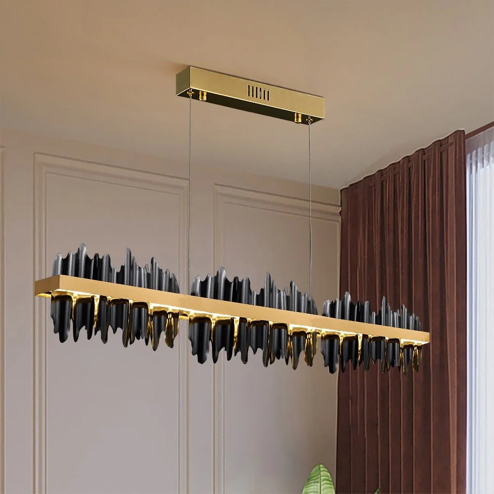 Iceberg Design Moderne LED Lysekrone Belysning Til Spisestue Guld Og Sort ATY Home Decor