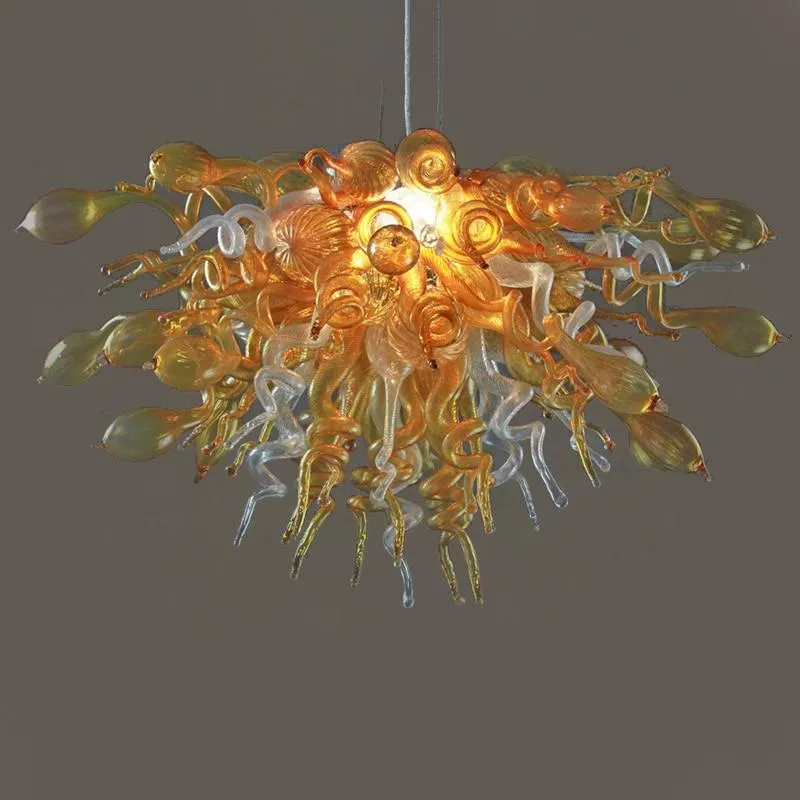 Moderne Murano glas lysekrone lamper kobber krystal lysekrone belysning ATY Home Decor