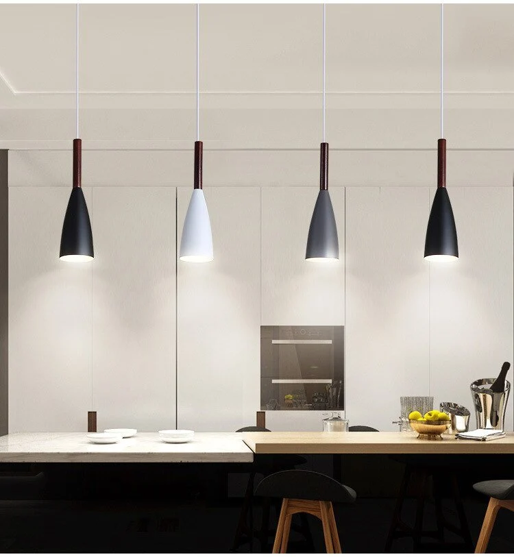 Moderne Pendel Køkken Hængelampe Spisestue Køkken Belysningsarmatur Loft Decor Trælampe Armatur Luster ATY Home Decor