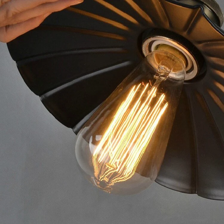Pendel Lampeskærm Metal Industriel Belysning Retro Til Køkken Stald Spisestue Indretning E27 Rust Jern Finish ATY Home Decor