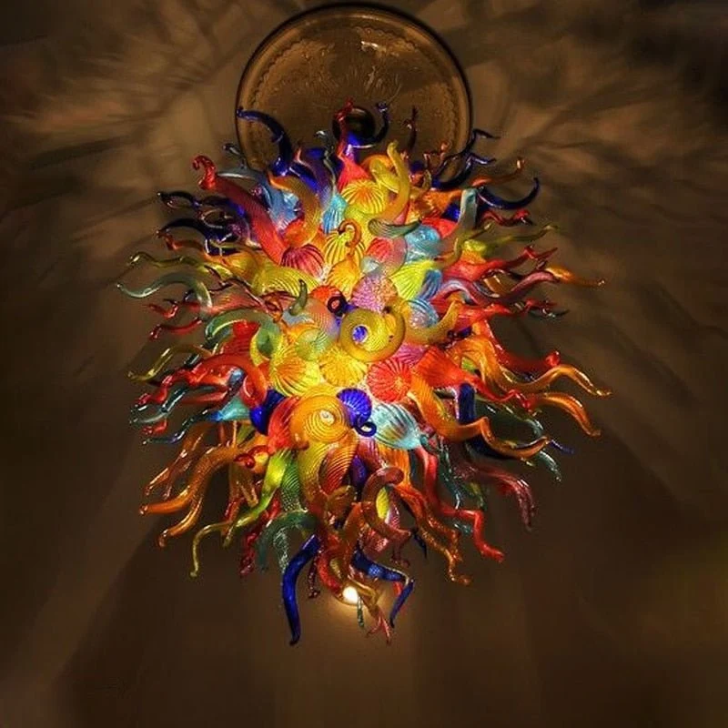 Vintage farvede lysekroner Smukke håndblæste glas Lustres Luksus LED lysekrone ATY Home Decor