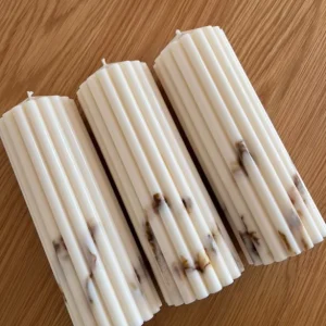 Bloklys m. marmoreffekt, Hvid