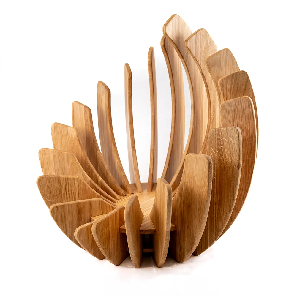 BIG LEAF Ø50cm | LYSESTAGE/SKULPTUR | MASSIVT EGETRÆ | NATUROLIE