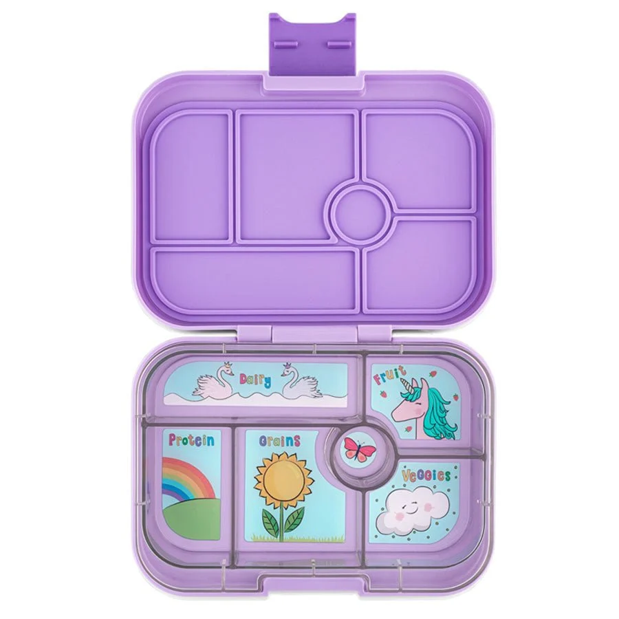 Yumbox Original Madkasse M. 6 Rum, Lavender Purple/Unicorn Tray