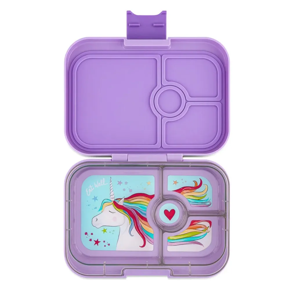 Yumbox Panino Madkasse m 4 Rum, Lavende Purple-Unicorn Tray