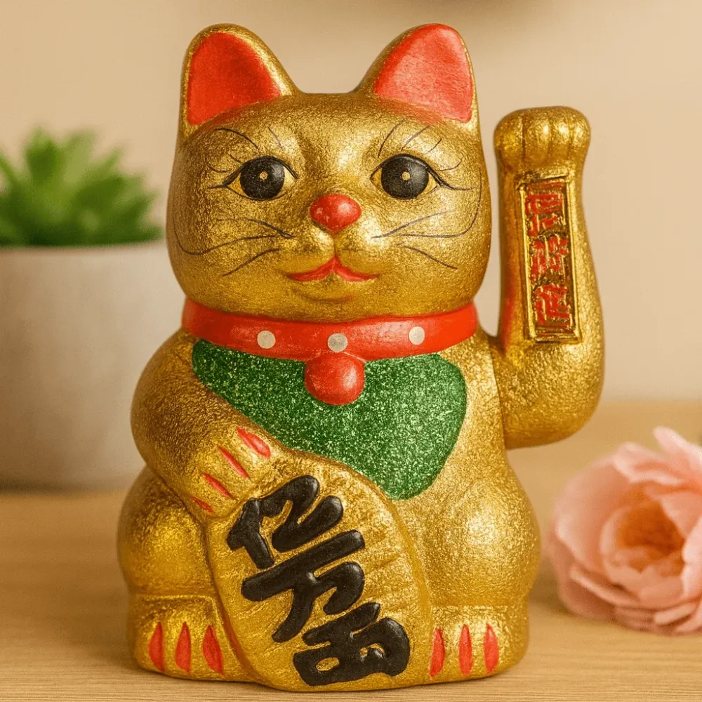 Heldige Kat Figurine Maneki Neko Penge Kat