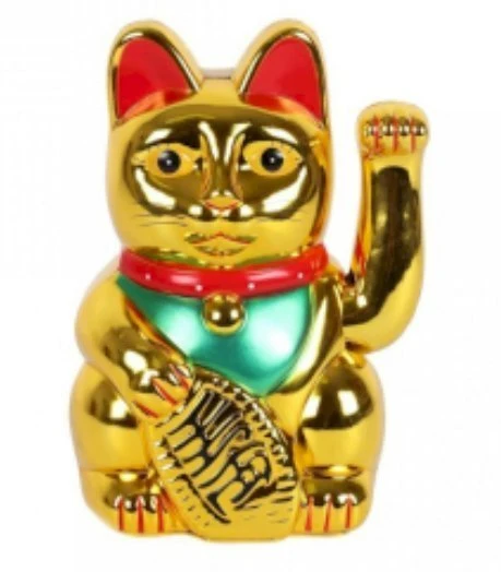 Maneki Neko Pengekat Guld 15cm