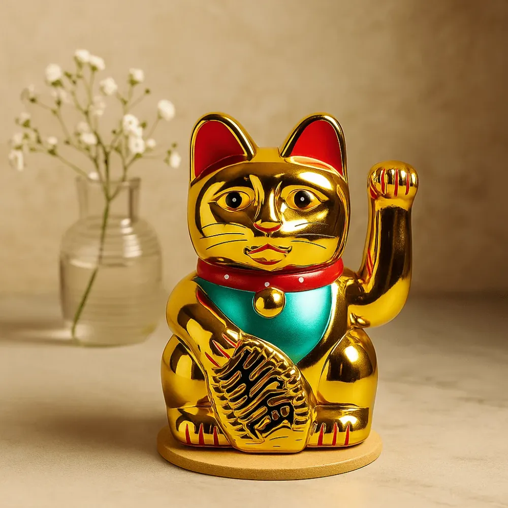 Maneki Neko Pengekat Guld 15cm