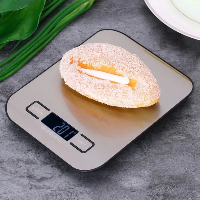 5kg/10KG electronic køkkenvægt i rustfrit stål - 1g nøjagtighed 5