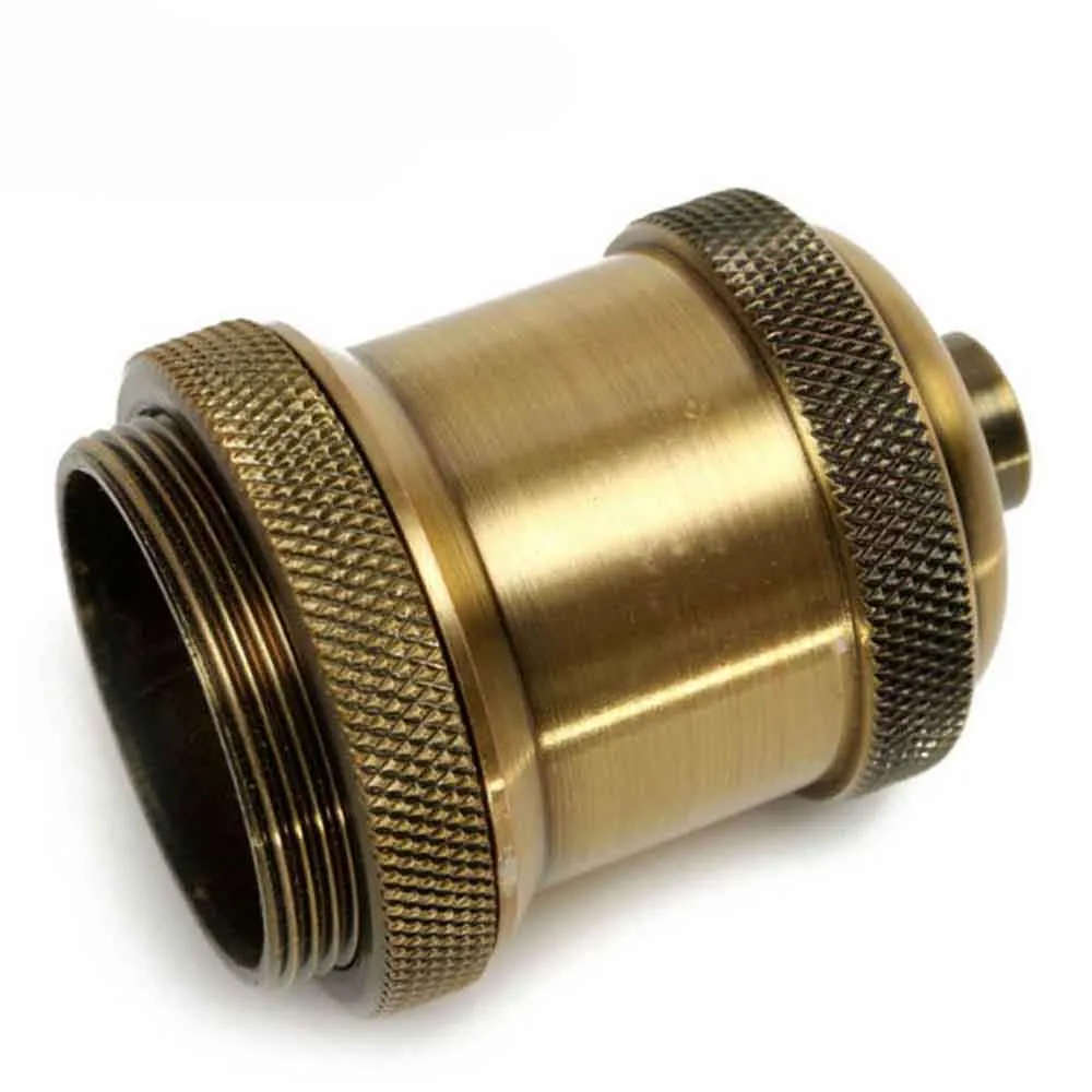 Gul messing metal lampeholder forkromet E27 Ideel til Edison pære ~ 1115