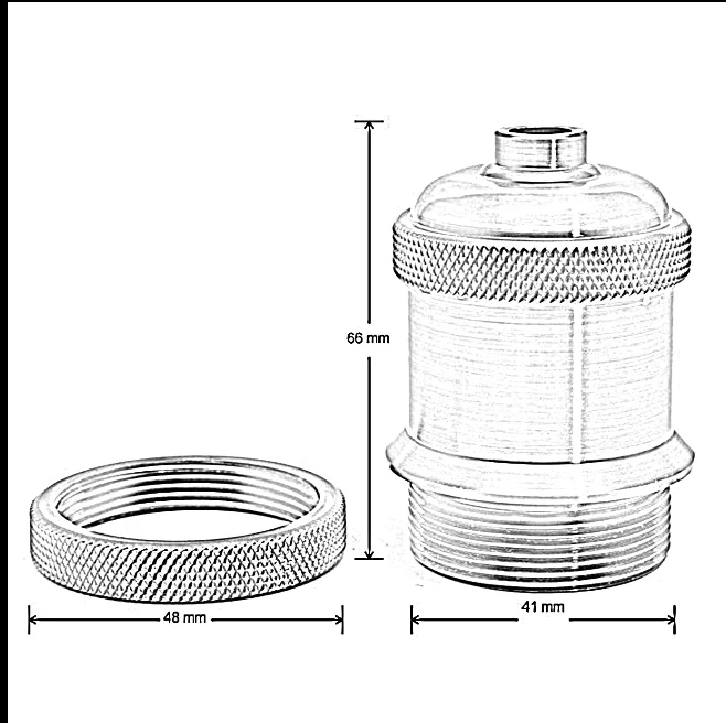 Gul messing metal lampeholder forkromet E27 Ideel til Edison pære ~ 1115