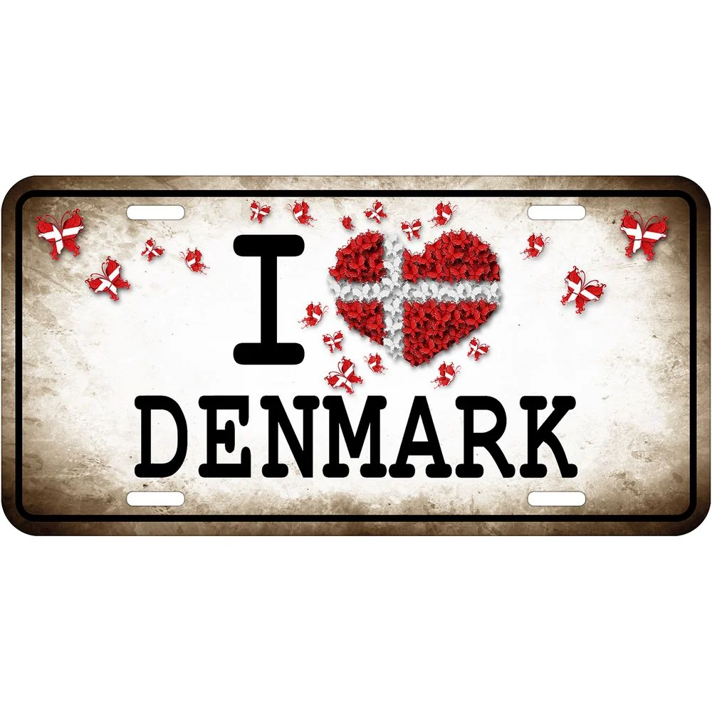 I love Denmark License Plate