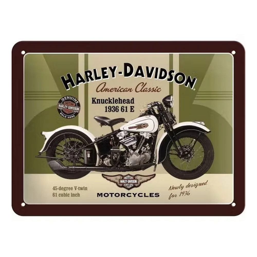 Retroworld Metalskilt Harley-Davidson Sign Knucklehead - 20 x 15 cm