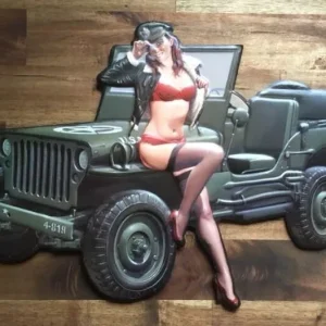 Retroworld Willys Army Jeep Metalskilt - 40 x 28 cm