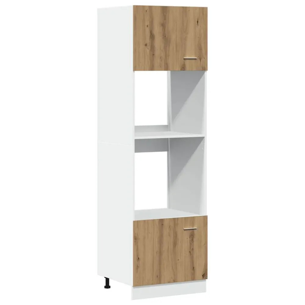 Mikrobølgeovnsskab "Lyon" Handmade Eg 60X57X207 Cm Konstrueret Træ