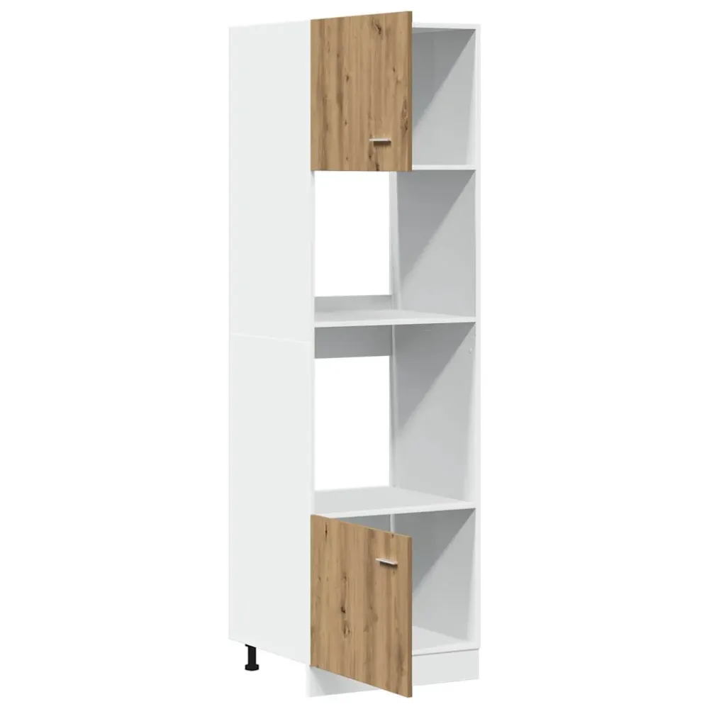 Mikrobølgeovnsskab "Lyon" Handmade Eg 60X57X207 Cm Konstrueret Træ