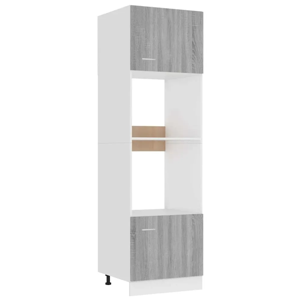mikrobølgeovnsskab "Lyon" grå Sonoma 60x57x207 cm designed træ