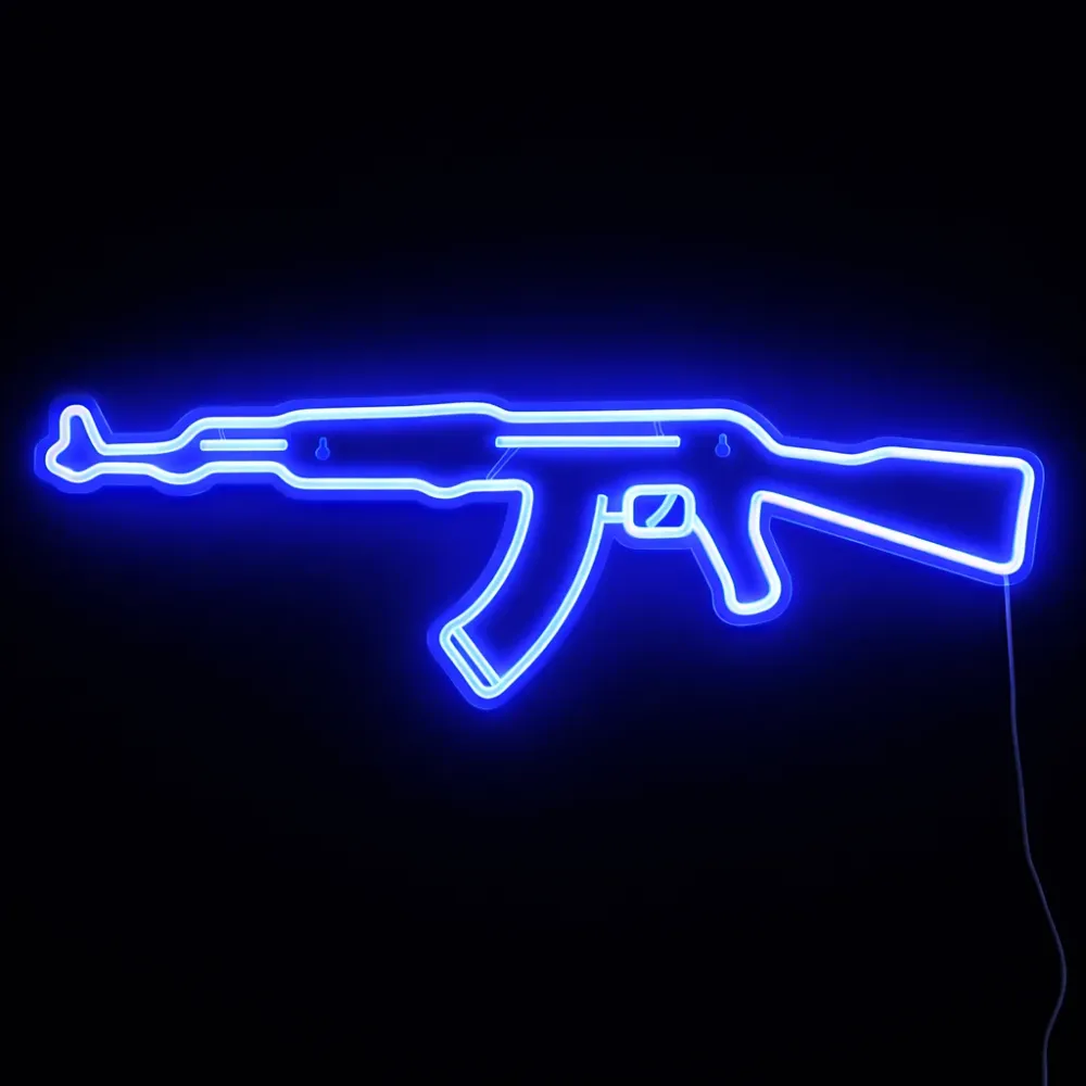 AK-47 Neon Væglampe Blå