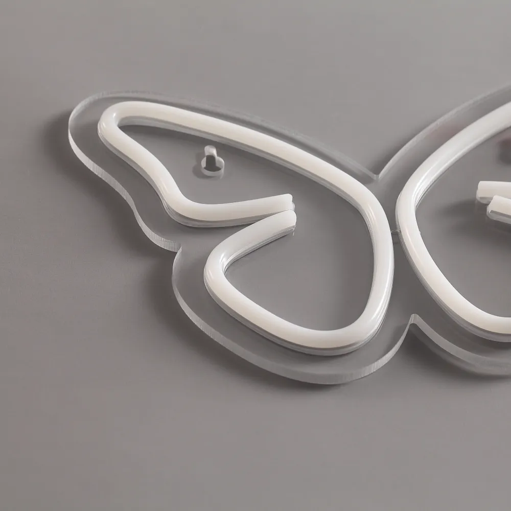Butterfly Neon Væglampe Varm Hvid