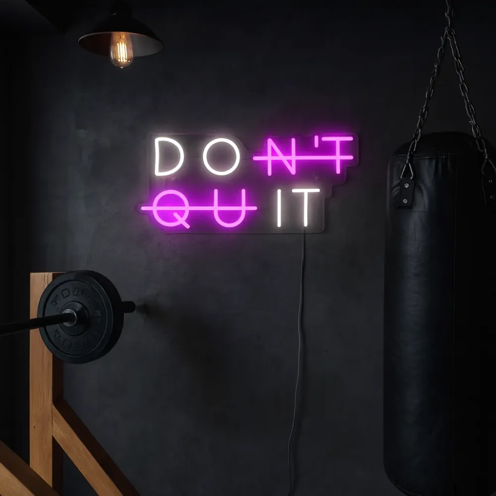 Don't Quit Neon Væglampe Pink