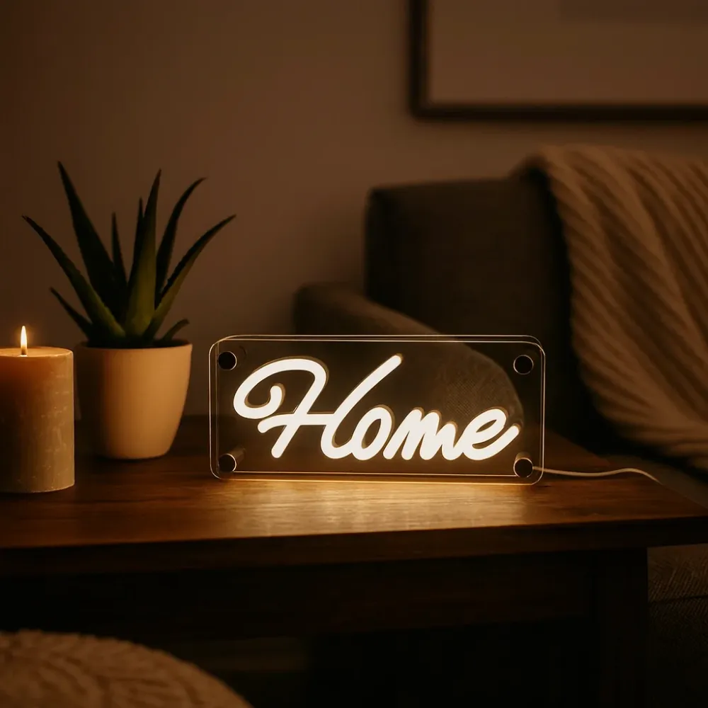 Home LED Neon Box Bordlampe