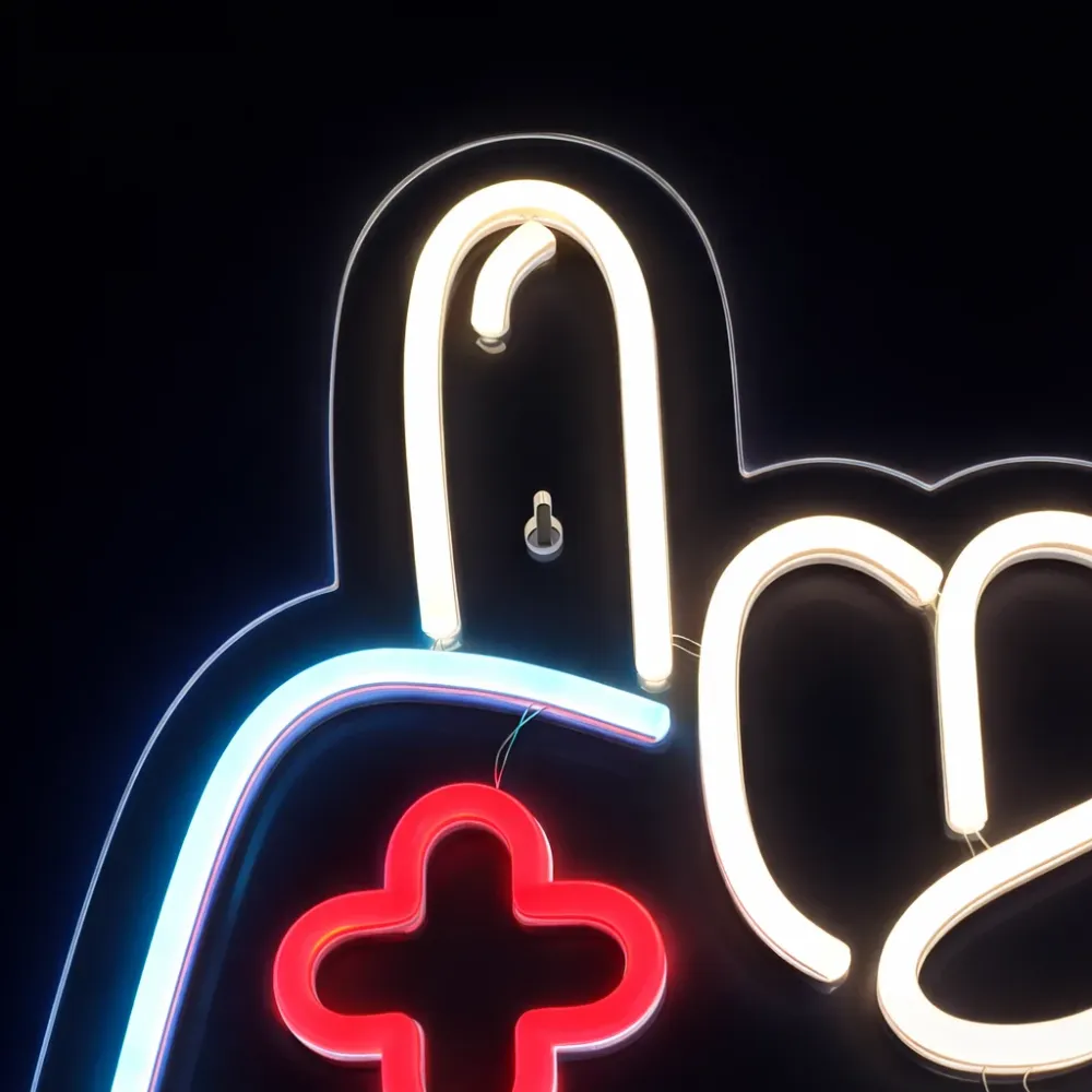 Joystick Hand Sign Neon Væglampe