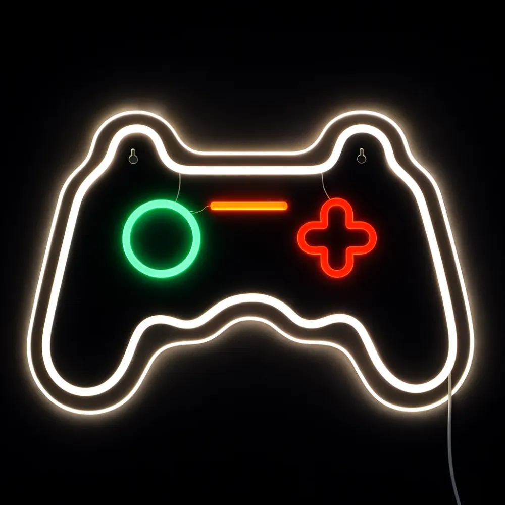 Joystick Neon Væglampe Hvid