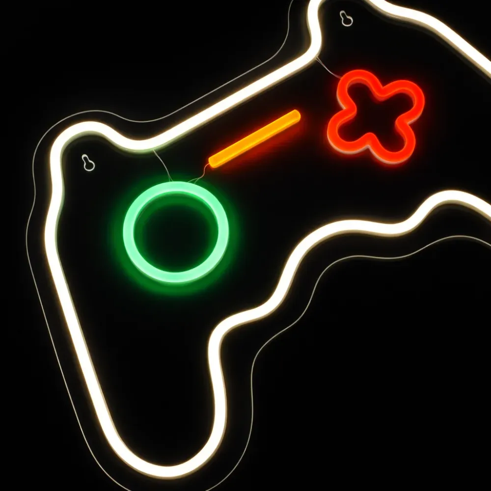 Joystick Neon Væglampe Hvid