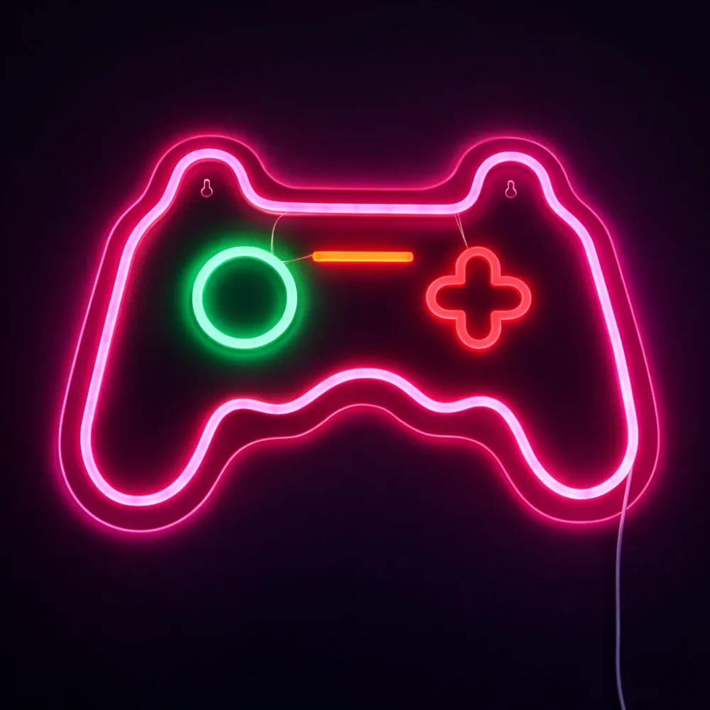 Joystick Neon Væglampe Pink