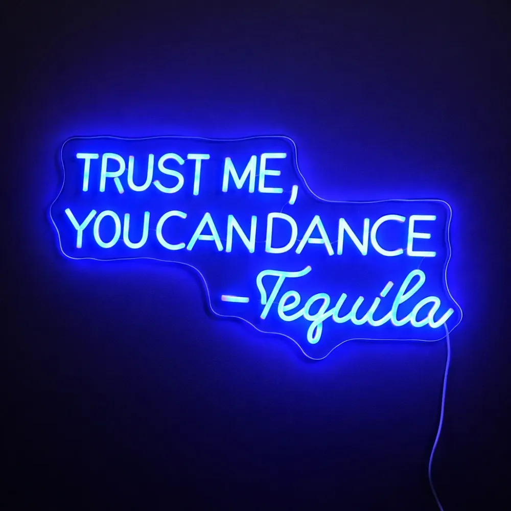 Trust Me You Can Dance Neon Væglampe Blå