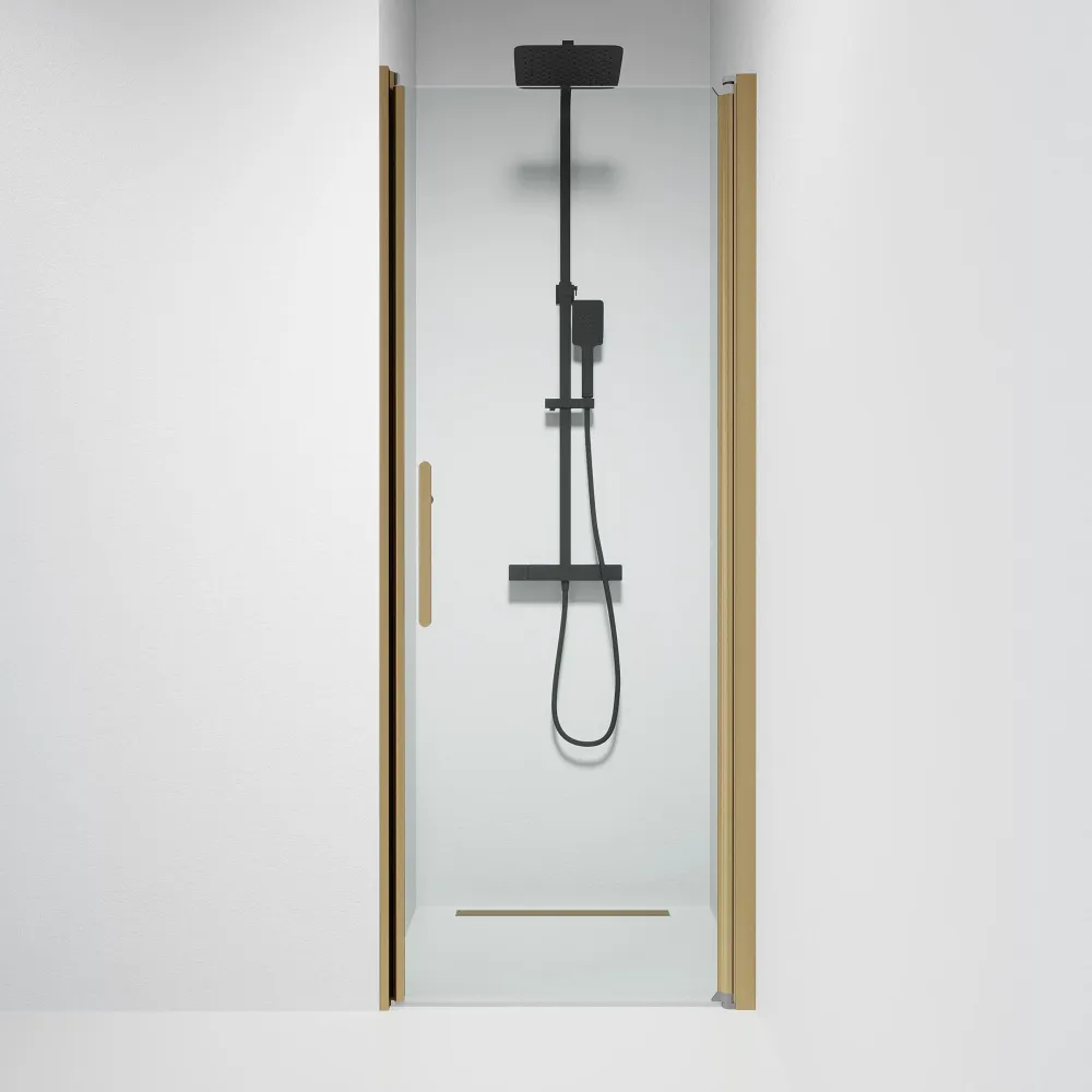 Vänern Niche-brusedør, klart glas, bronzeprofil BATH DELUXE - PRESTIGE