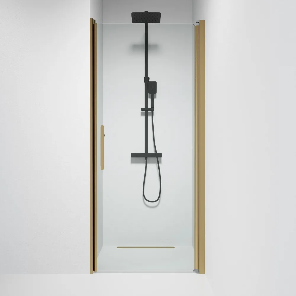 Vänern Niche-brusedør, klart glas, bronzeprofil BATH DELUXE - PRESTIGE