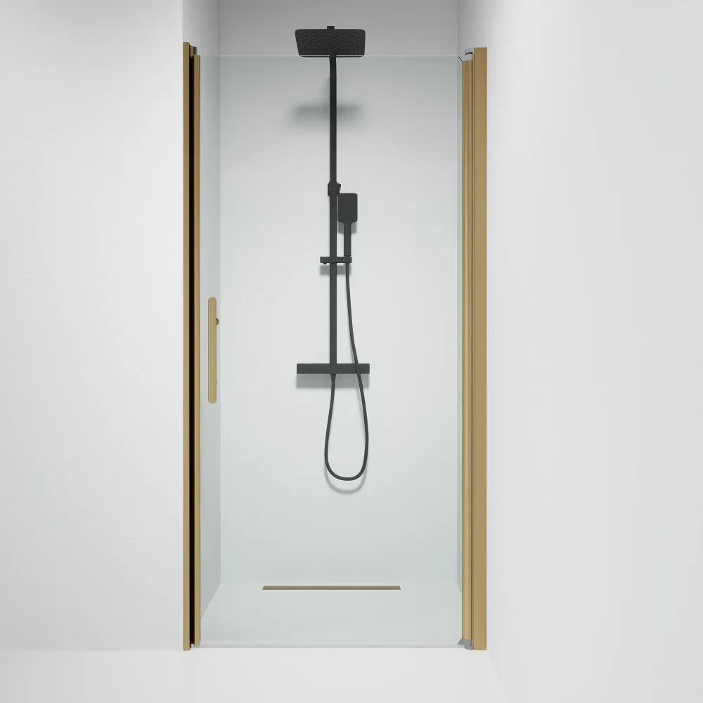 Vänern Niche-brusedør, klart glas, bronzeprofil BATH DELUXE - PRESTIGE