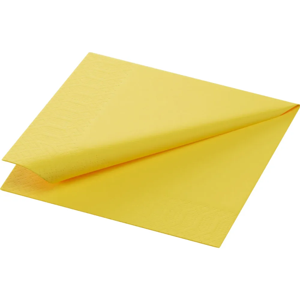 Kaffeserviet, 1/4 Fold, 3-lags, 24x24, Duni, Lemon, ( 250 stk )