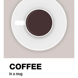 plakat: coffee mug - broken ecru 60