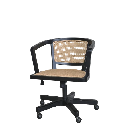 Fransk Kontorstol m. fletsæde & ryg, antique charcoal Small Spaces