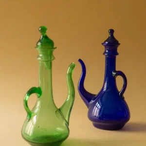 Silikonespidset Olie- og eddikedispenser i glas Groen