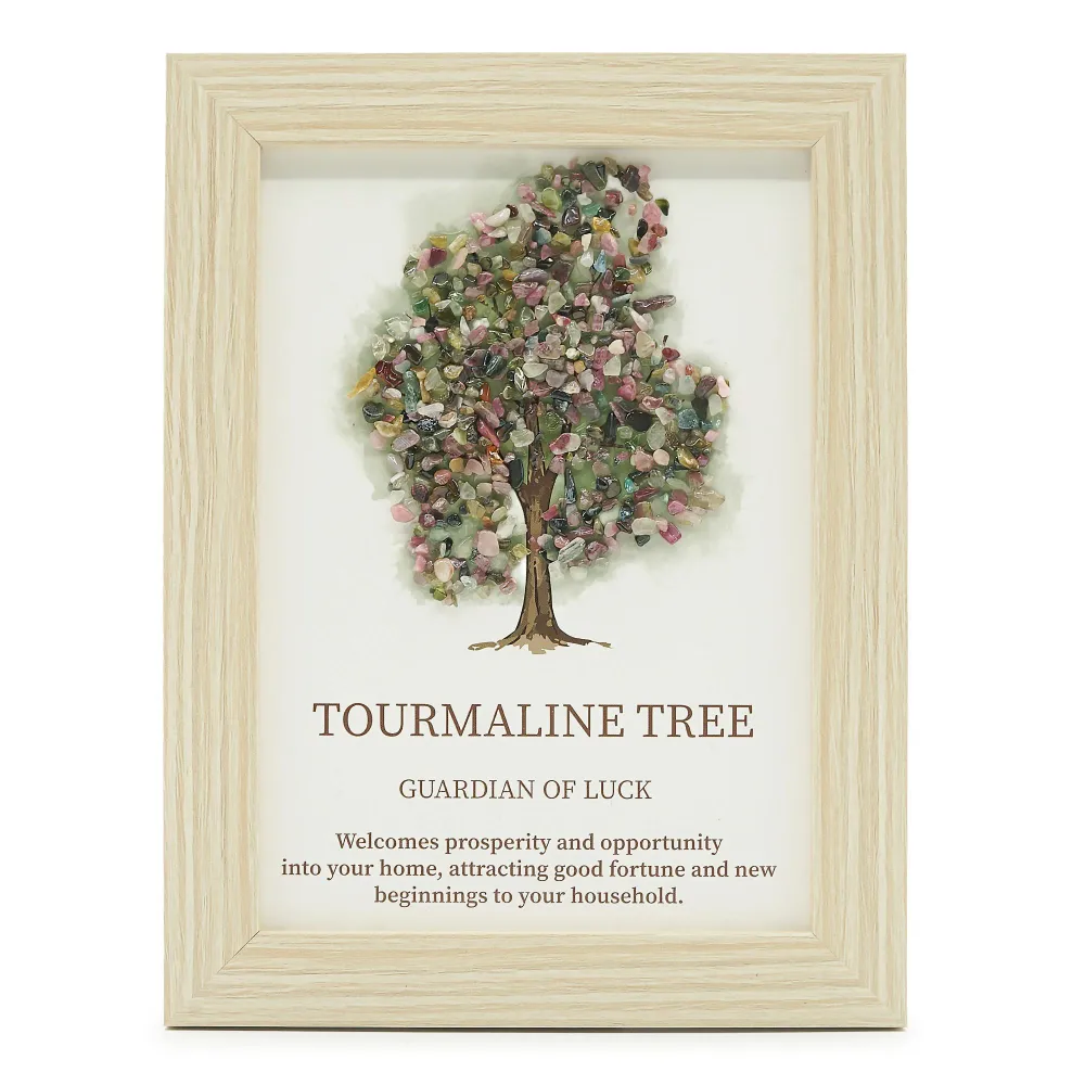 Ædelstensbillede - Livets Træ - Turmalin (20x14,7x1 cm)