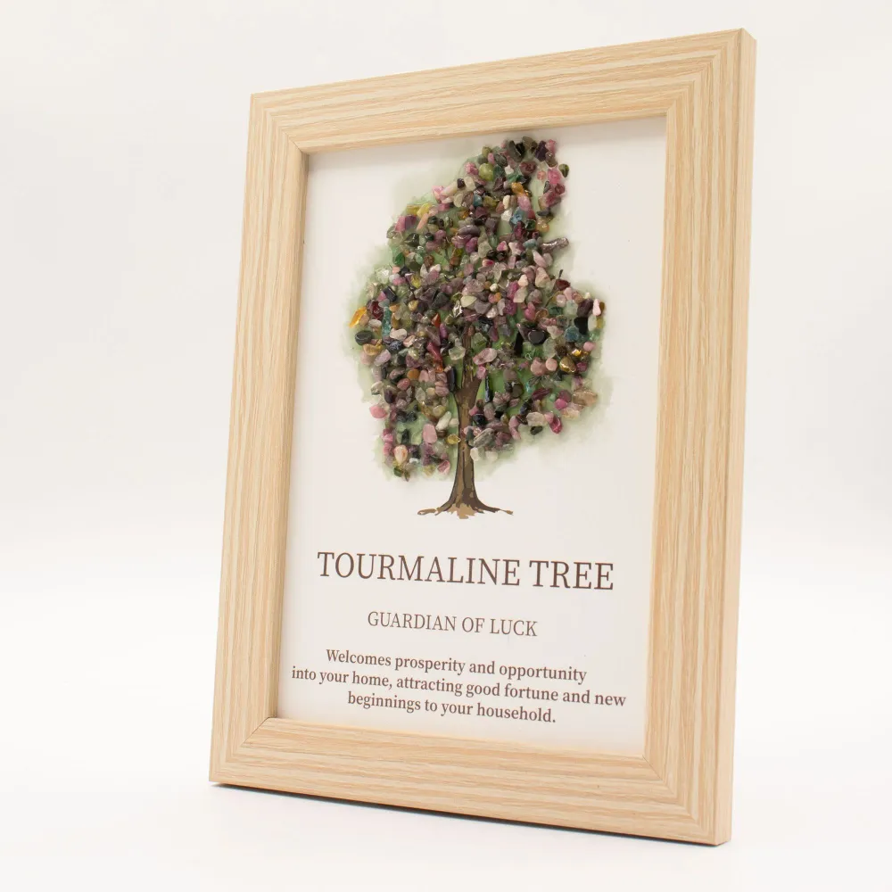 Ædelstensbillede - Livets Træ - Turmalin (20x14,7x1 cm)