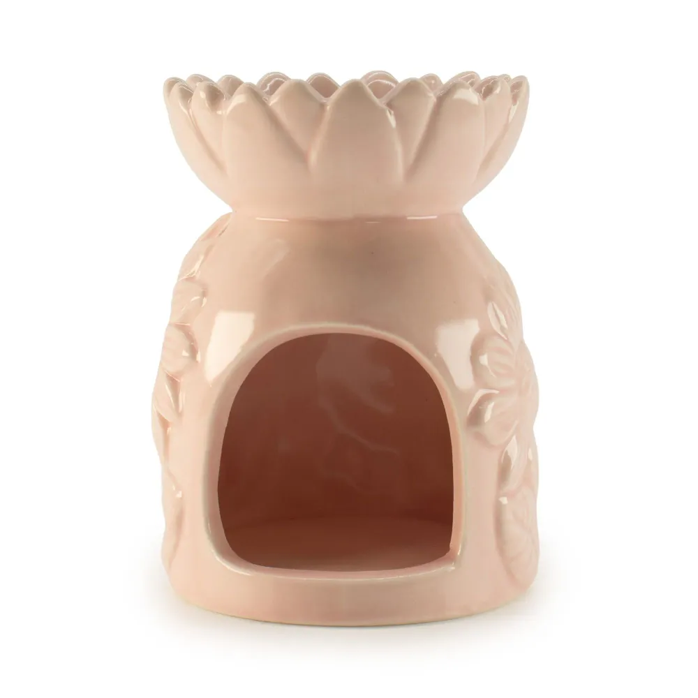 Keramisk Solsikke Oliebrænder - Pastel Pink