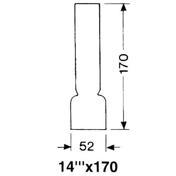 DHR, Lampeglas 14''' x 170mm, Ø 52,0 mm