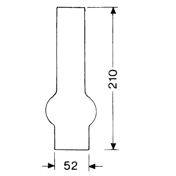 DHR, Lampeglas 15''' x 210mm, Ø 52,0 mm