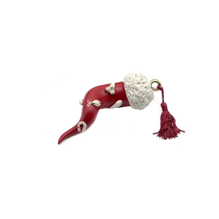 Sbordone Corno Scaramuccia 18cm rød porcelæn CR45/1