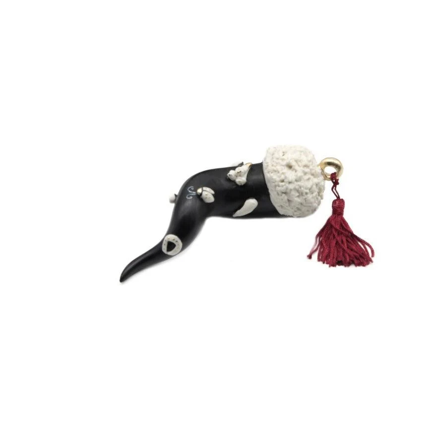 Sbordone Corno Scaramuccia 18cm sort porcelæn CR44/1