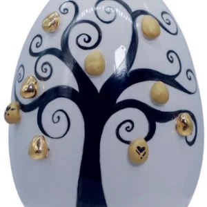 Sbordone livets træ æg Ø18cm h.19cm porcelæn lavet i Italien UO55/3
