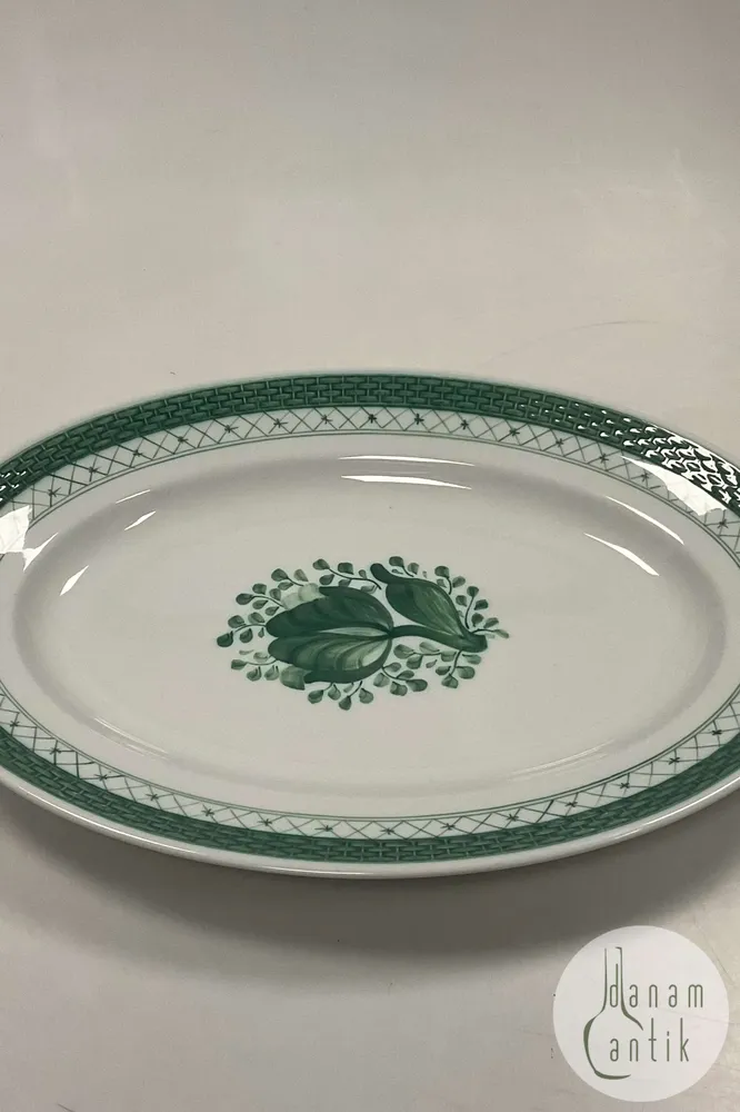 Royal Copenhagen Grøn Tranquebar Ovalt Fad No. 928