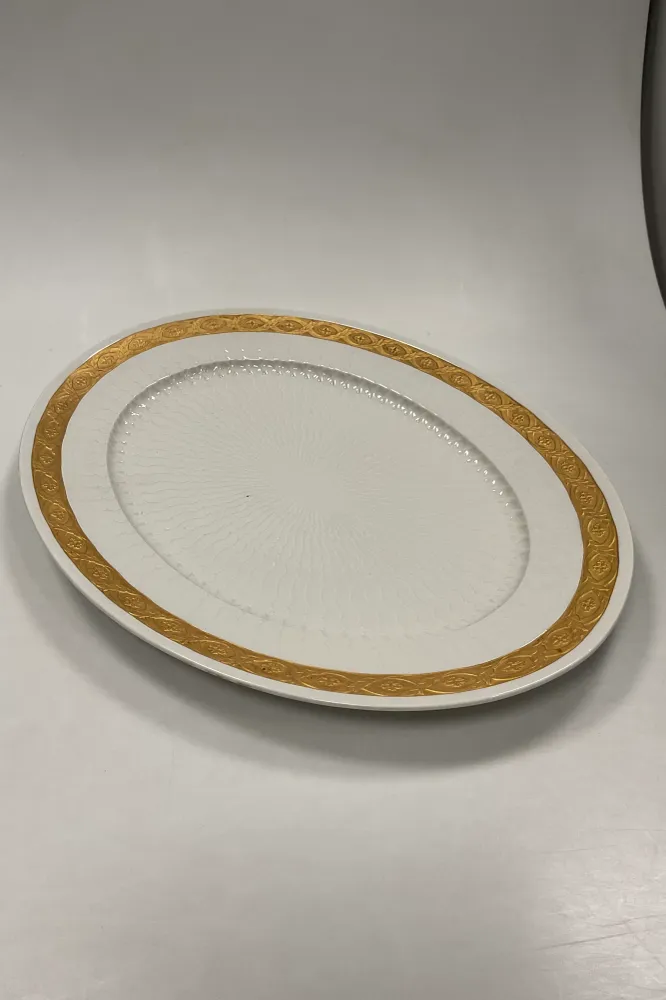 Royal Copenhagen Guld Vifte Stort Ovalt Serverings fad No 11510