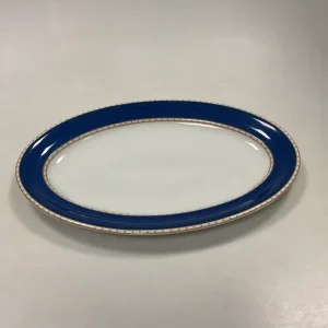 Royal Copenhagen Liselund Mørkeblå Ovalt fad No 374